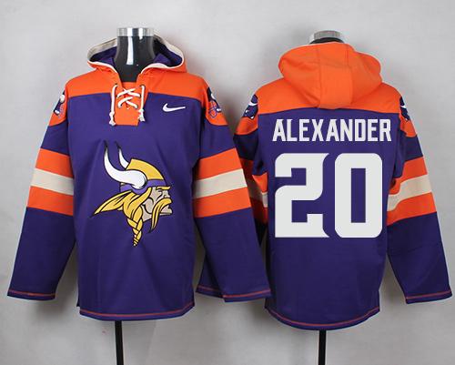 Nike Vikings #20 Mackensie Alexander Purple Player Pullover NFL Hoodie - Click Image to Close